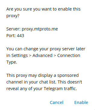 Connect MTProto Proxy Telegram Proxy